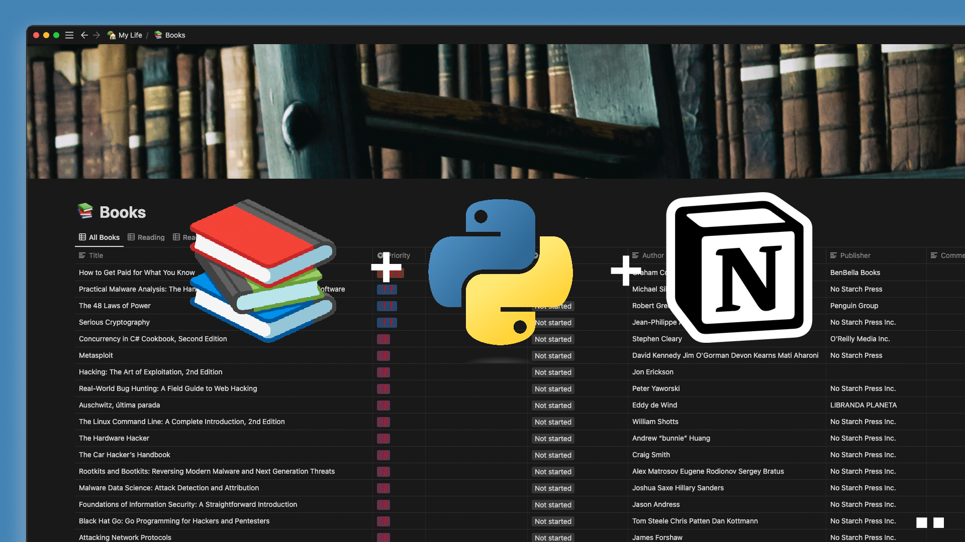 Asi organizo mis libreria personal con Notion y Python