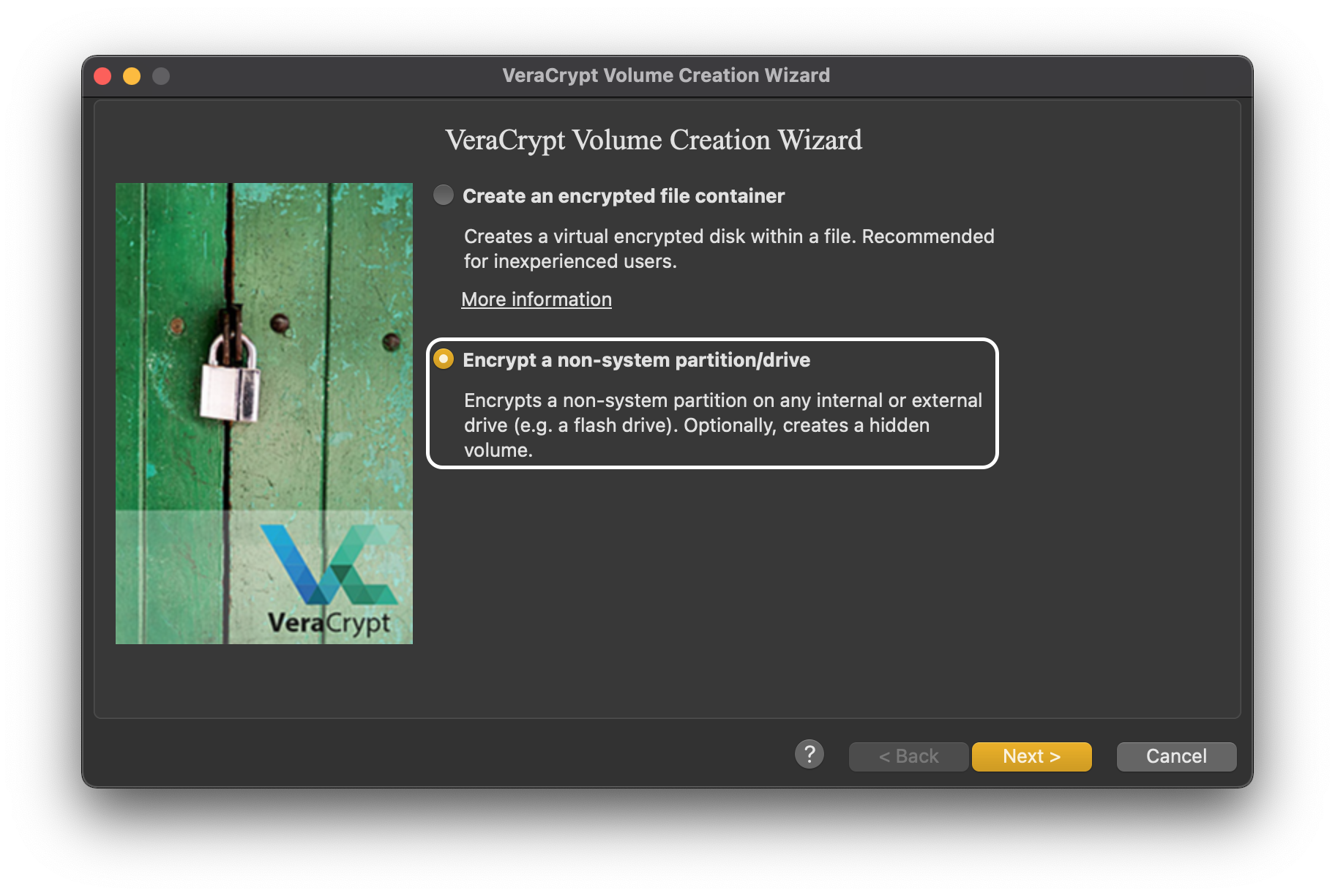 veracrypt partition create